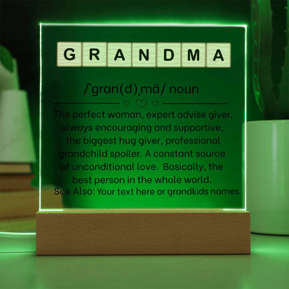 Personalized Grandma Definition Plaque