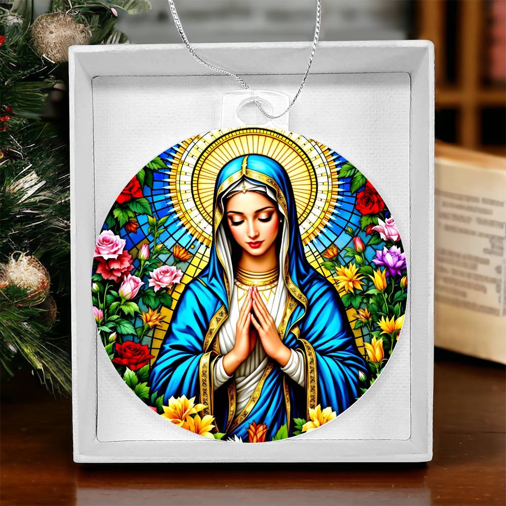 Mother Mary Catholic Acrylic Christmas Ornament