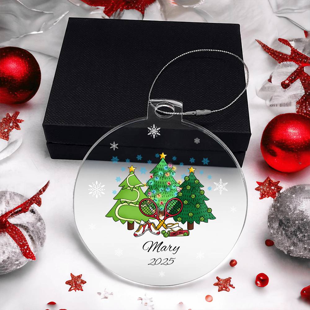 Tennis Christmas Tree Ornament Acrylic Ornament Plaque