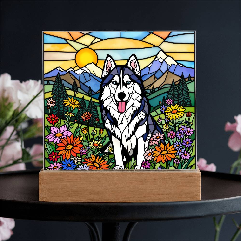 Husky Dog Lighted Plaque