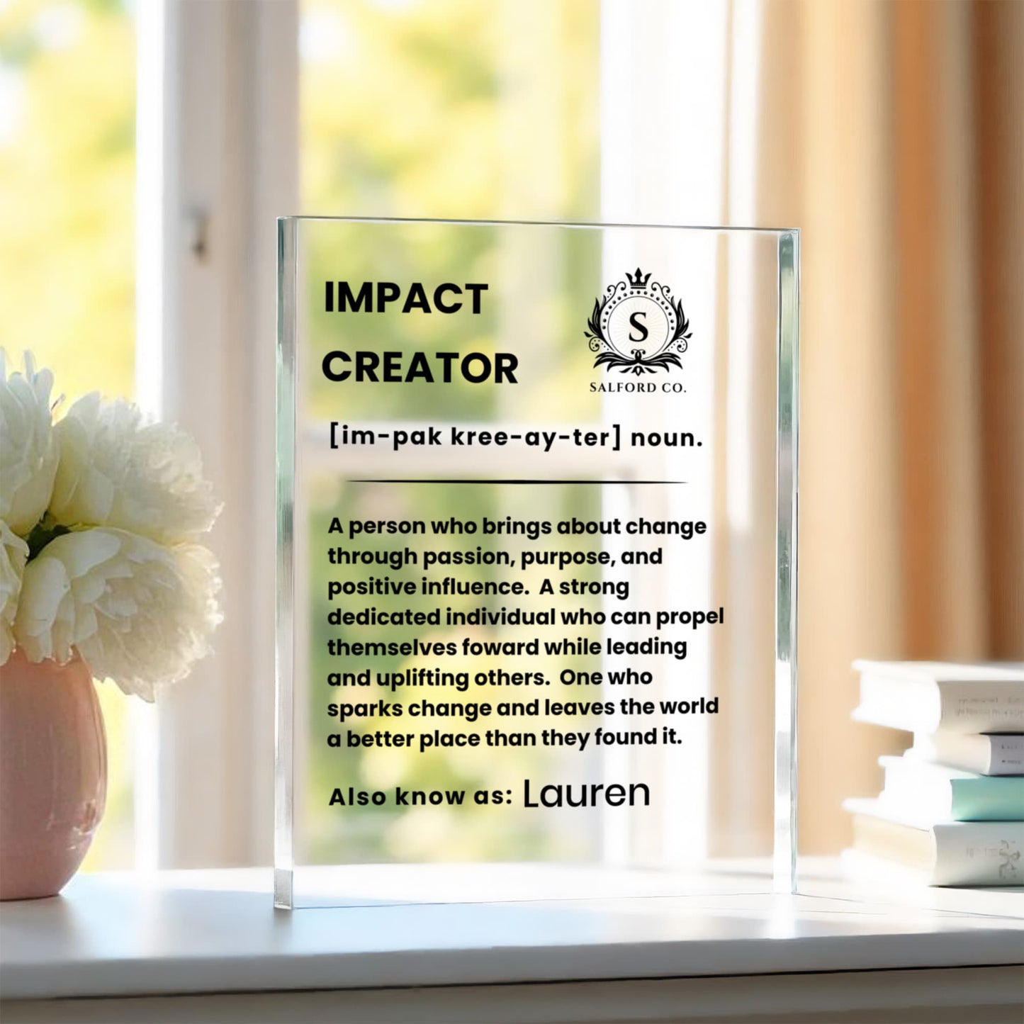 Impact Creator Acrylic Plaque with Optional Logo