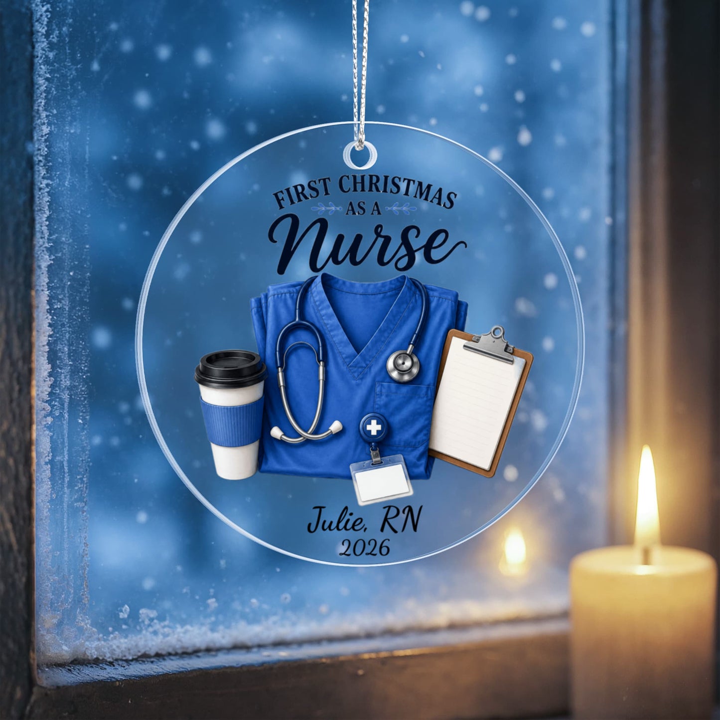Personalized Nurse Ornament, First Christmas Gift, RN Acrylic Keepsake, New Nurse 2026, Nurse Graduation Gift