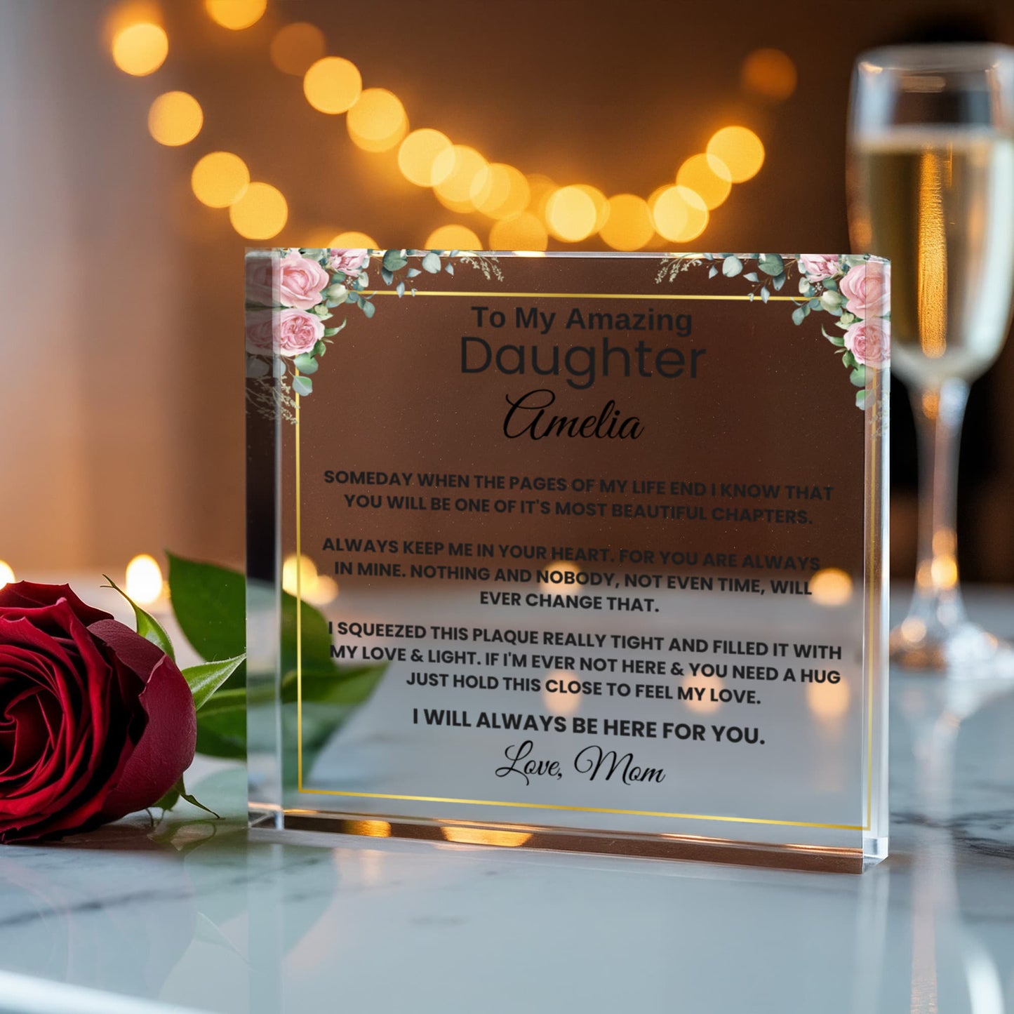 To My Daughter Acrylic Block