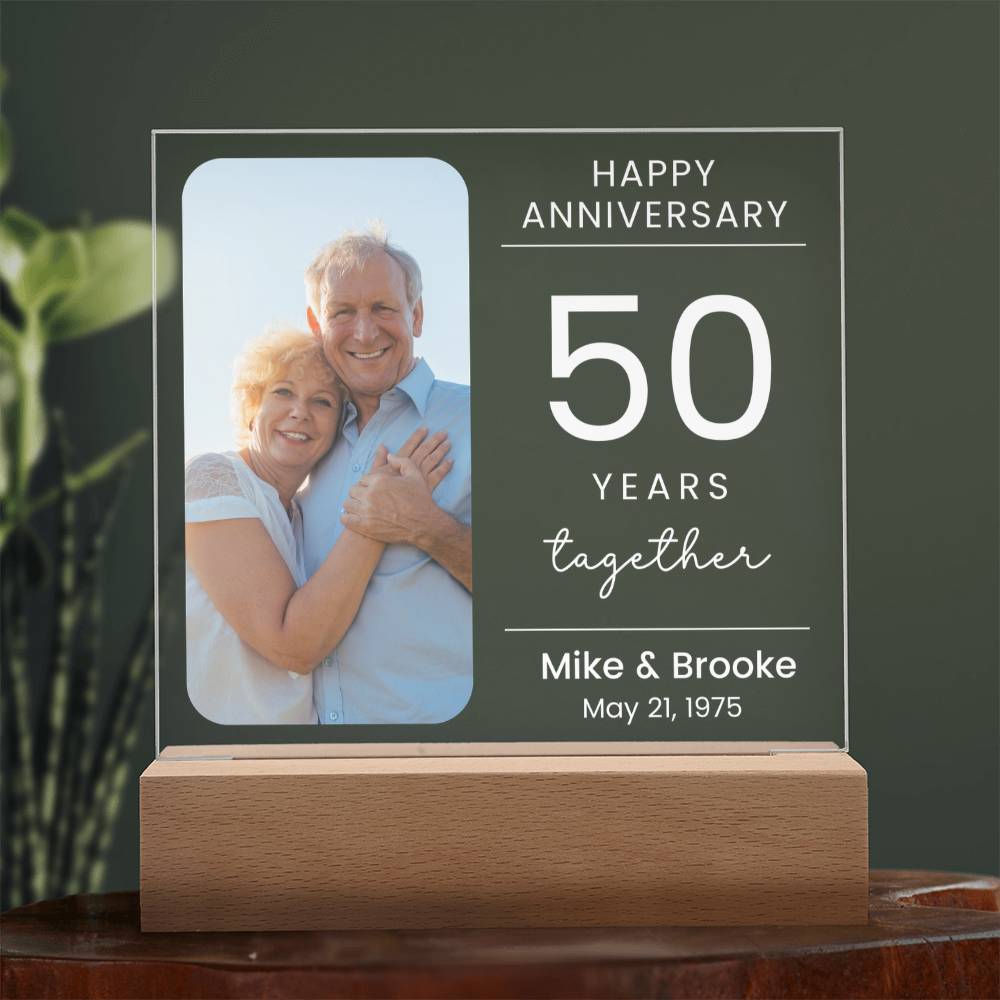 50th Wedding Anniversary Lighted Plaque