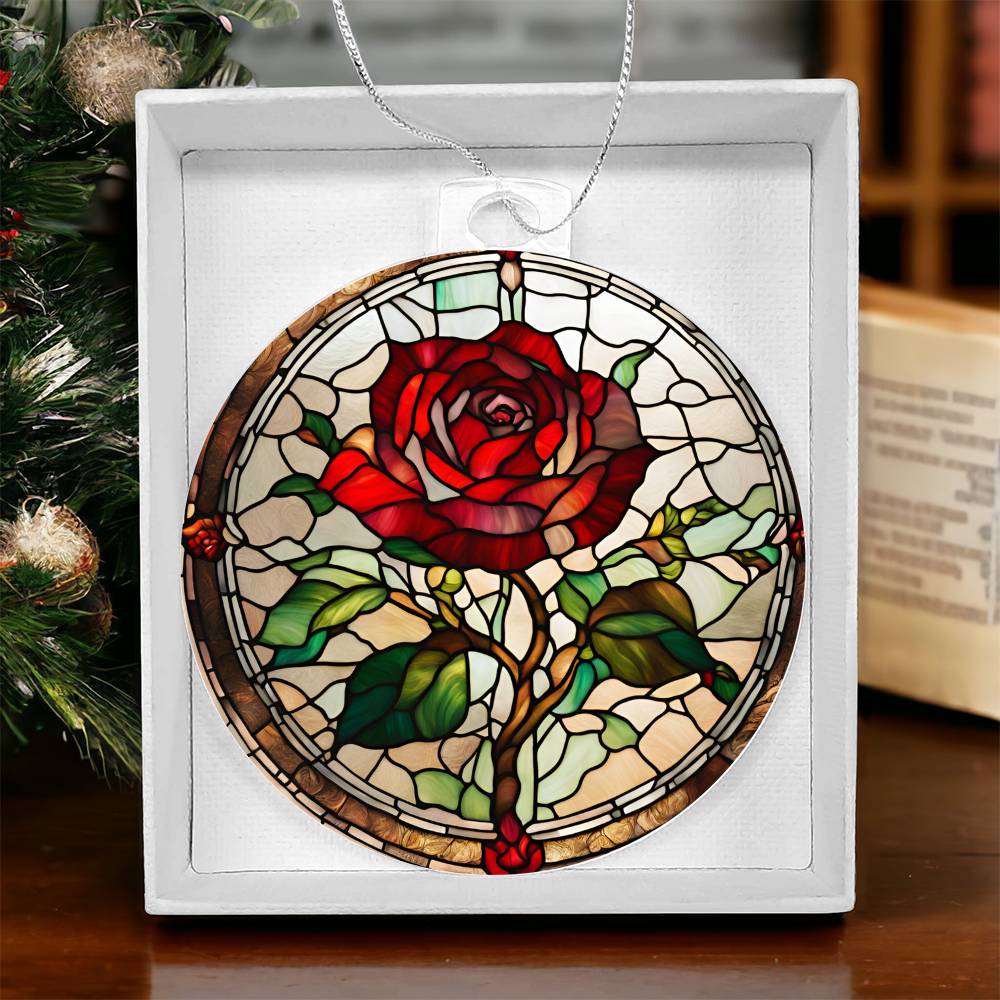 Stained Glass Style Acrylic Christmas Ornament