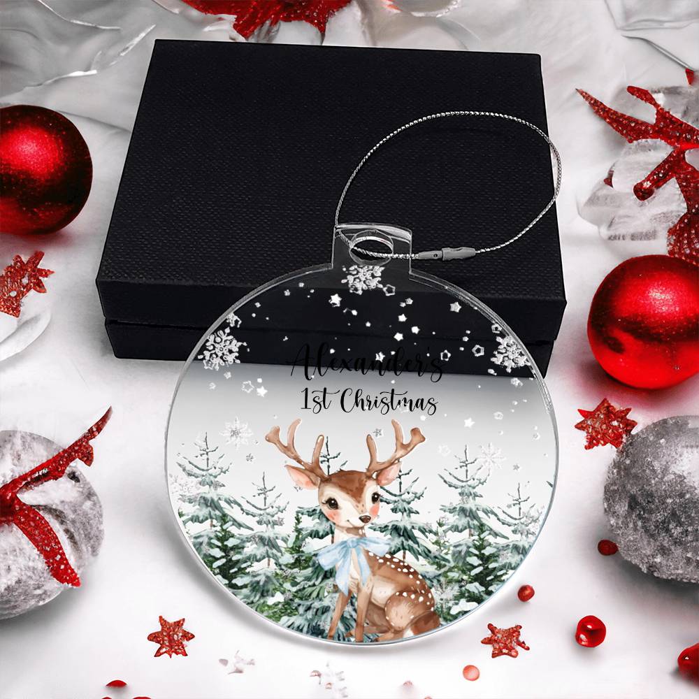 Baby's First Christmas Acrylic Ornament, Personalized Keepsake Gift, Newborn Holiday Decor, Custom Tree Decoration