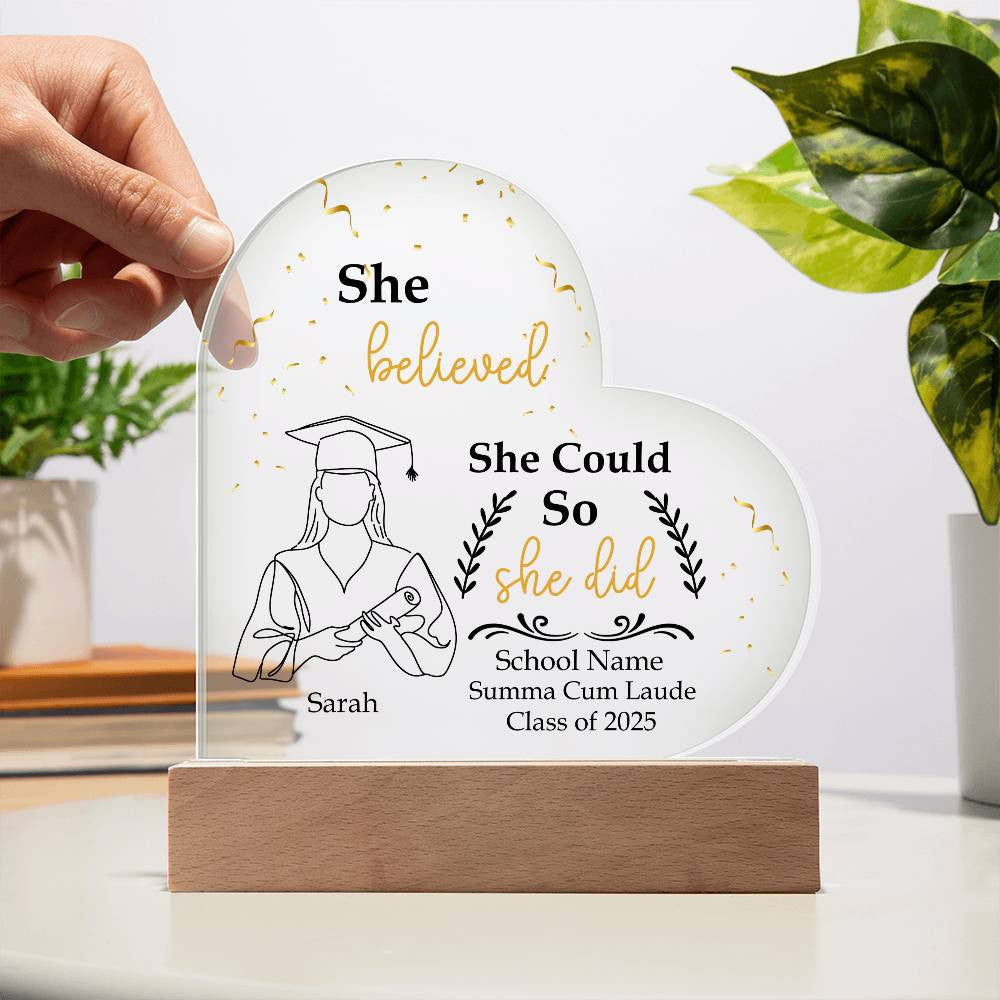 Personalized LED Graduation Plaque Gift for Graduate