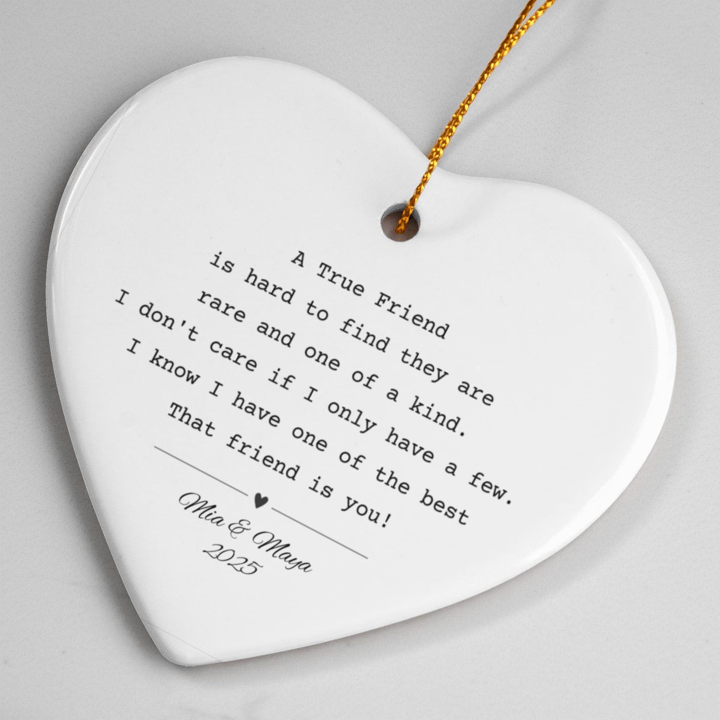 Friendship Ceramic Heart Ornament