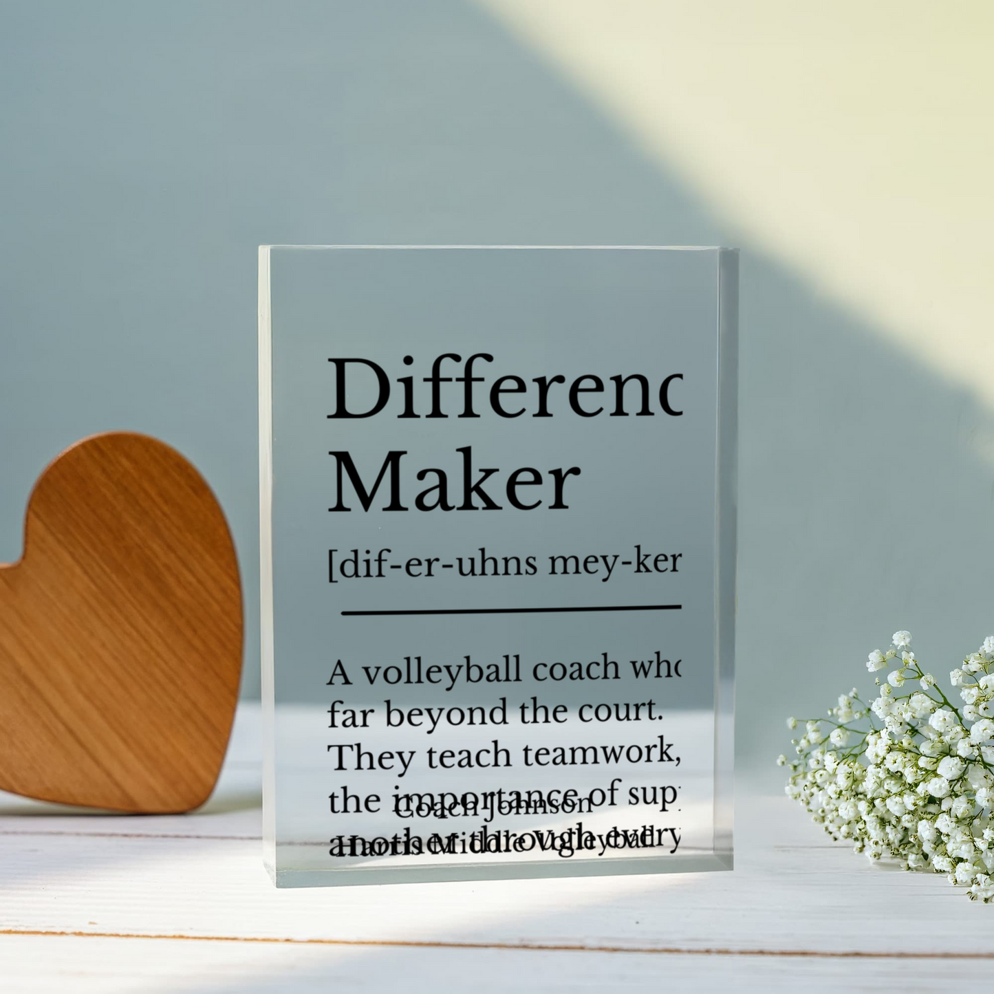 Volleyball Coach Difference Maker Plaque