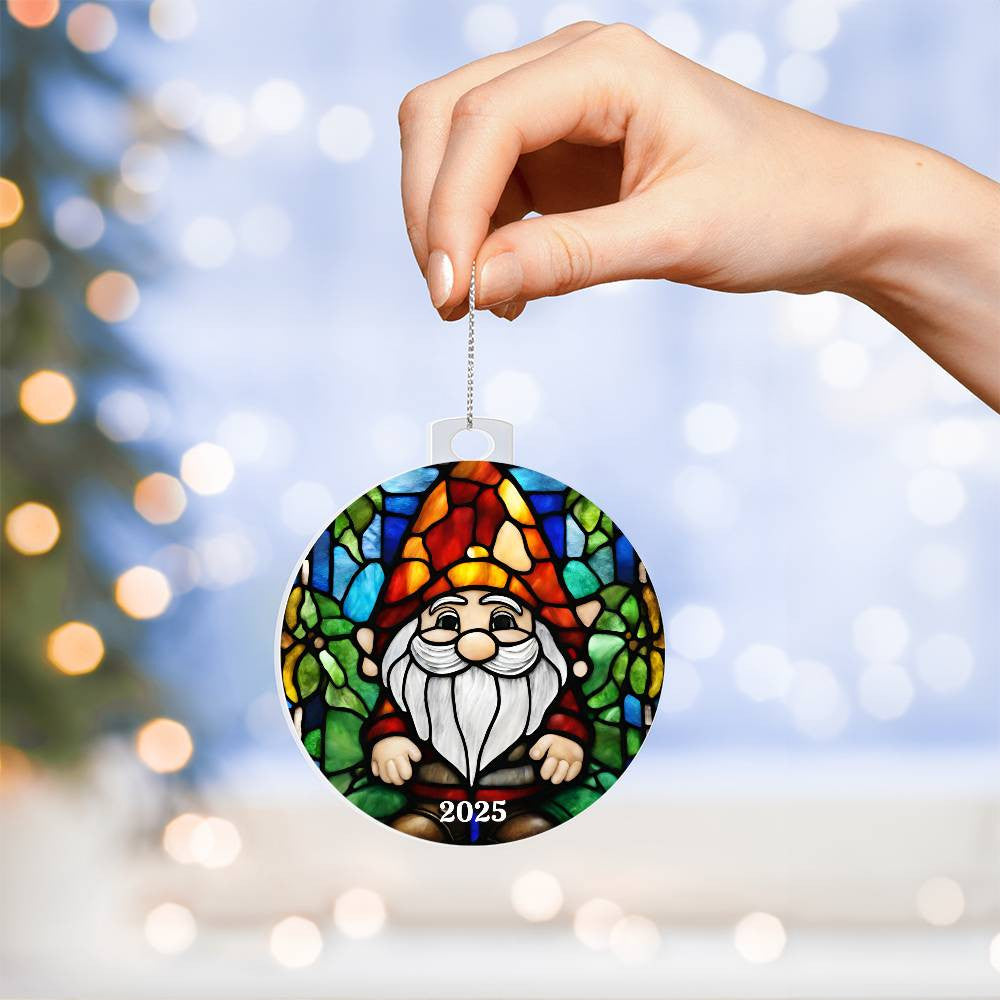 Gnome Acrylic Christmas Ornament
