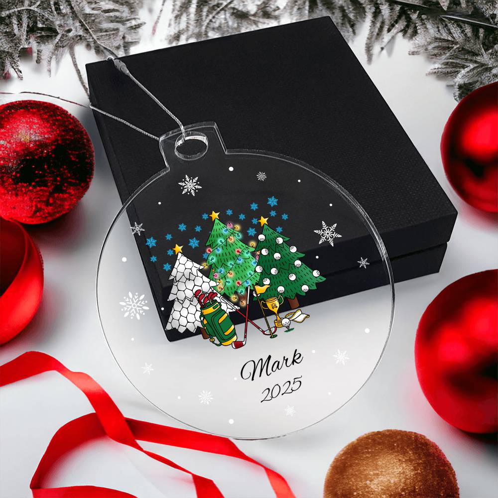 Golf Christmas Trees Acrylic Ornament Plaque