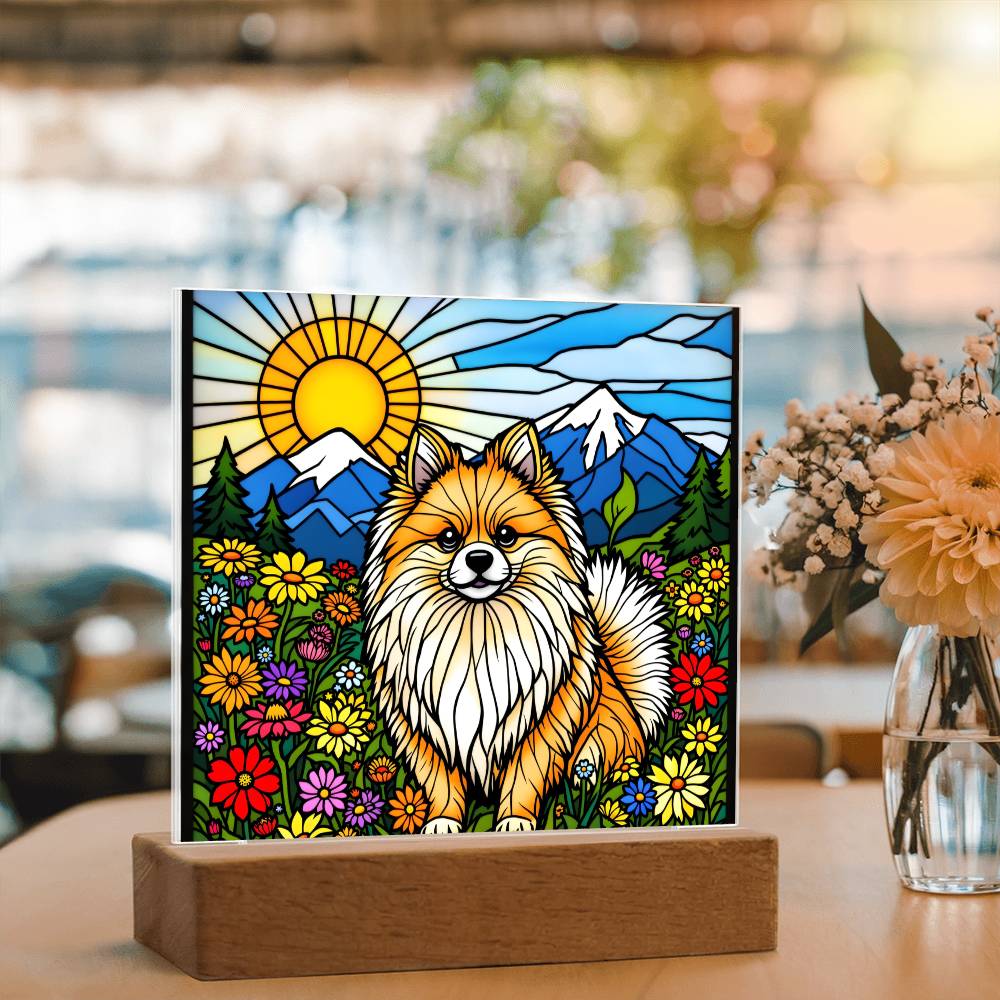 Pomeranian Dog Lighted Plaque