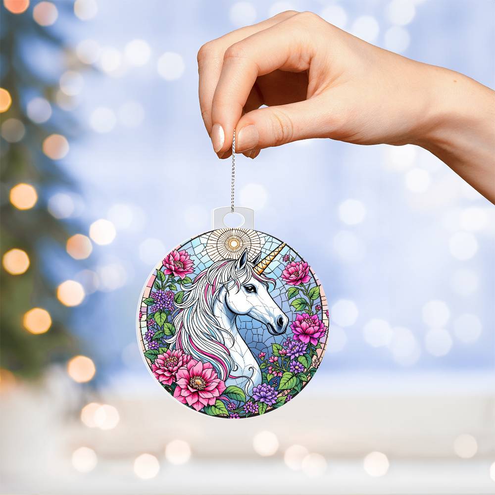 Unicorn Acrylic Christmas Ornament