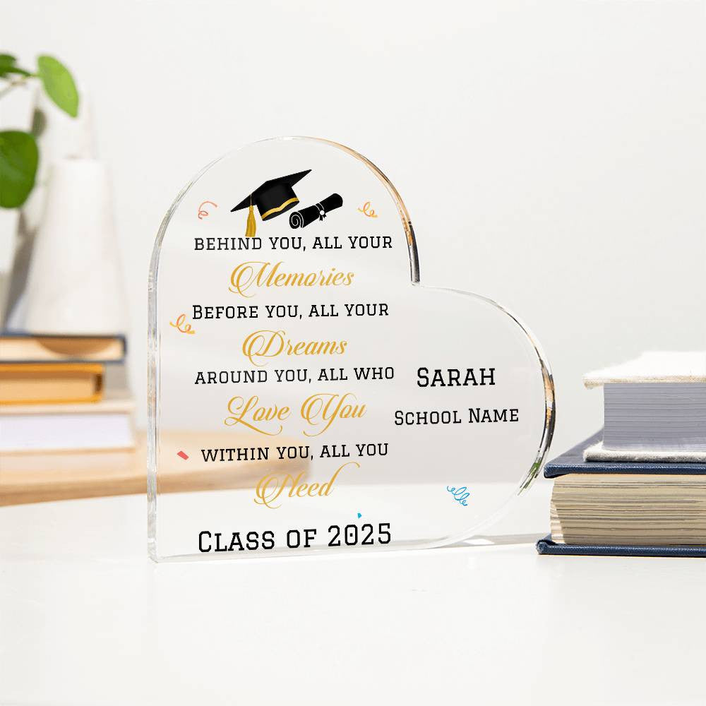 Class of 2024 Graduation Gift Acrylic Heart Plaque