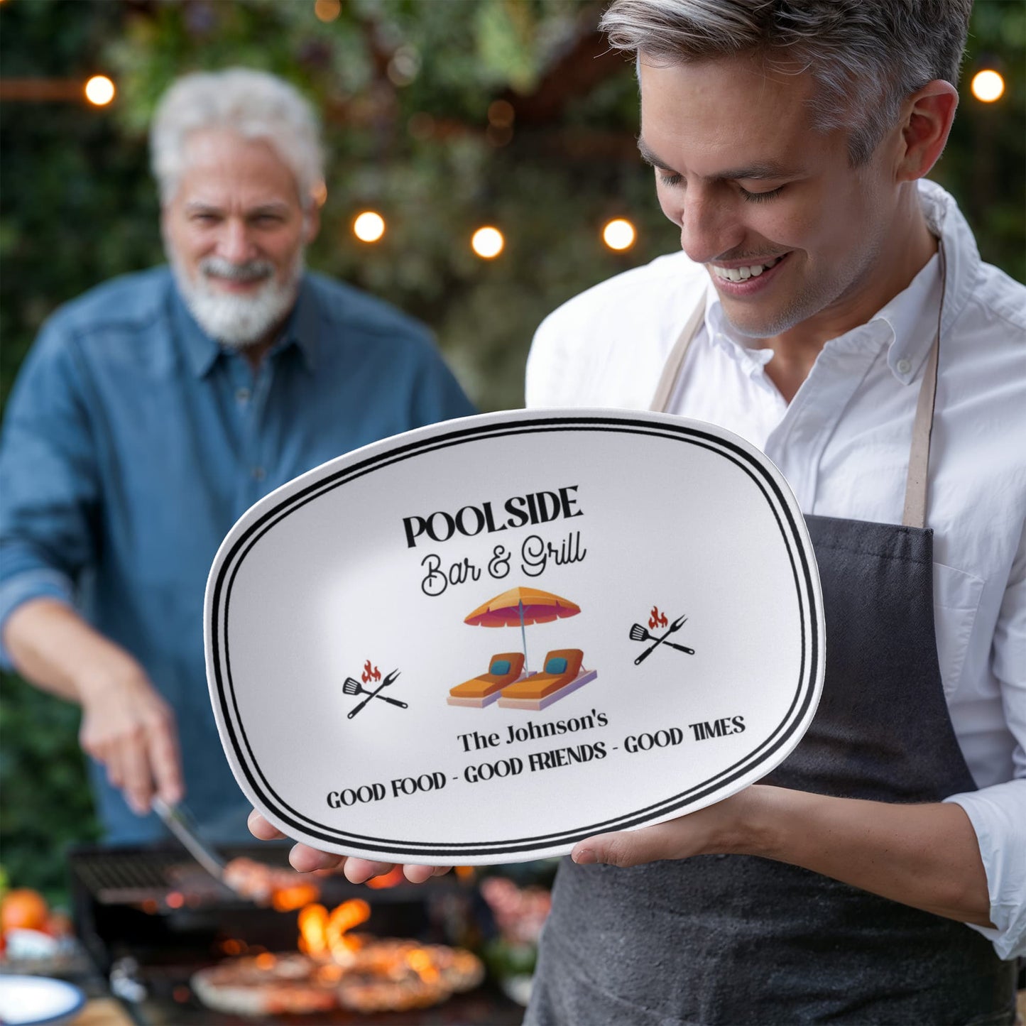 Personalized Poolside Bar and Grill BBQ Grilling Plate