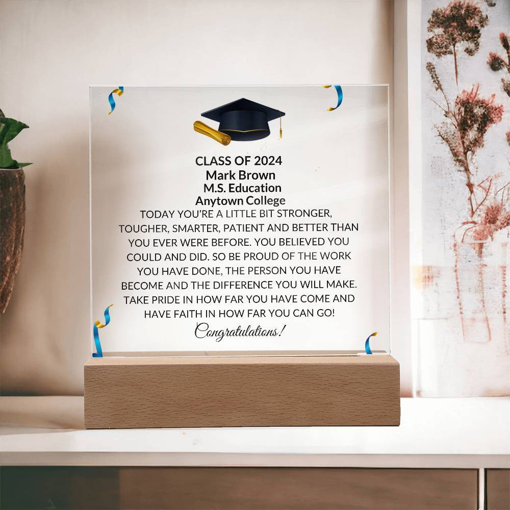 Class of 2025 Personalized Graduation Plaque Gift