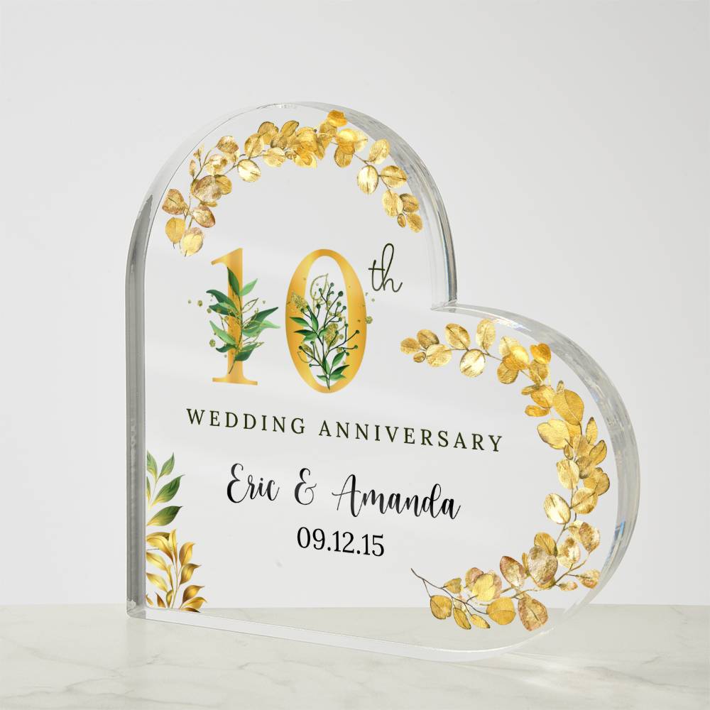 50th Anniversary Acrylic Heart Plaque