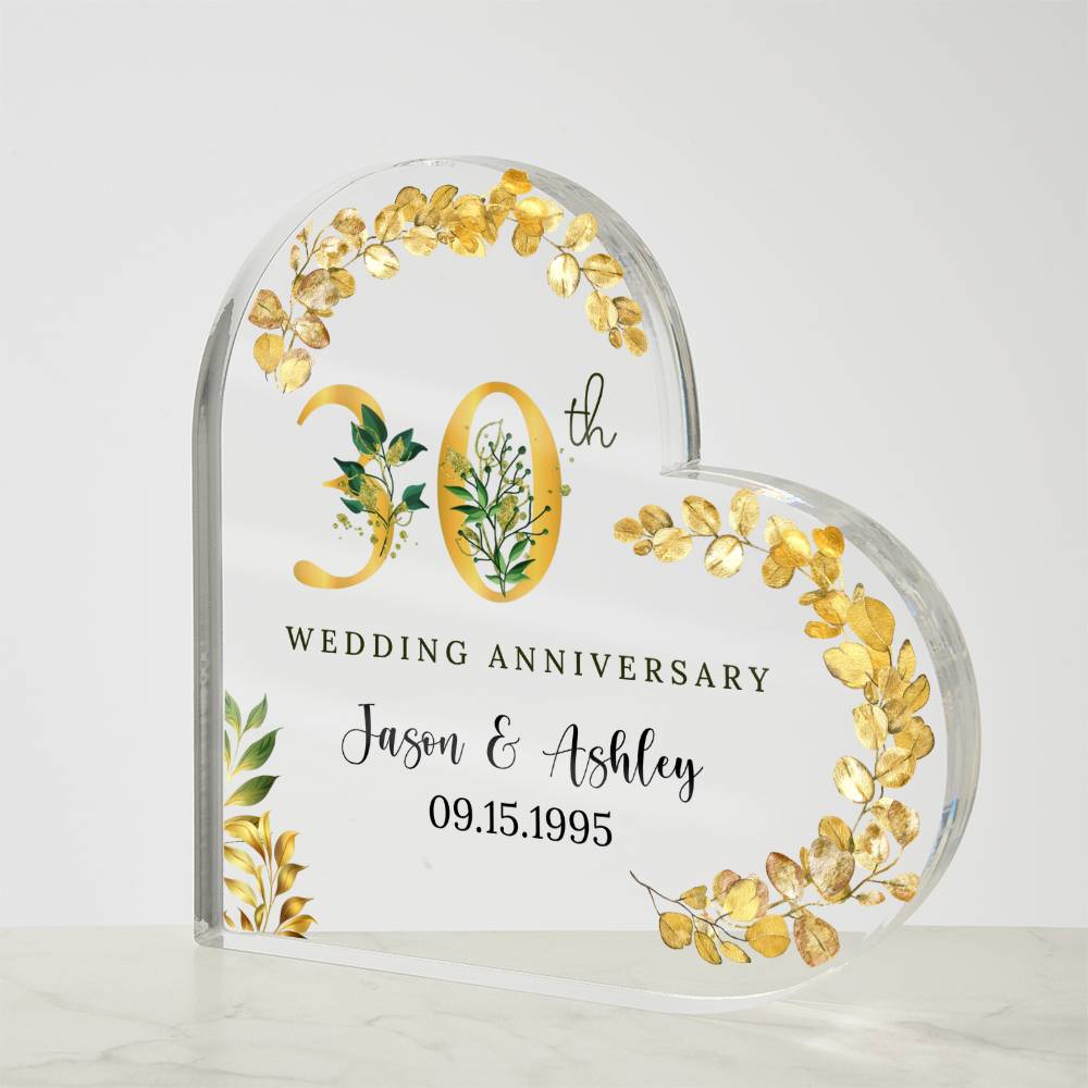 50th Anniversary Acrylic Heart Plaque