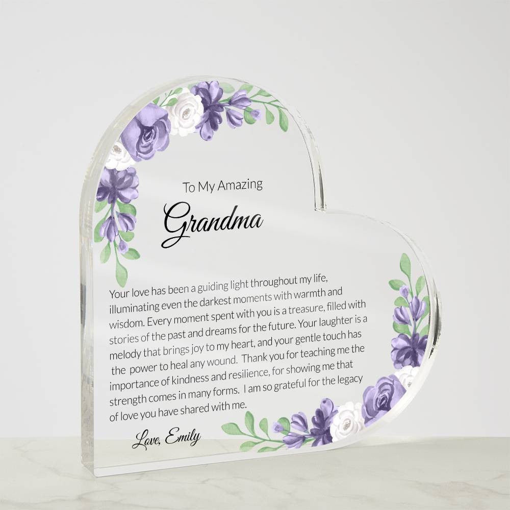 Grandma Acrylic Heart Plaque