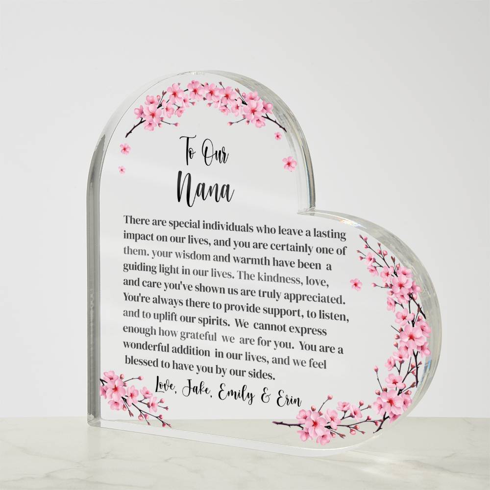 Nana Acrylic Heart Plaque