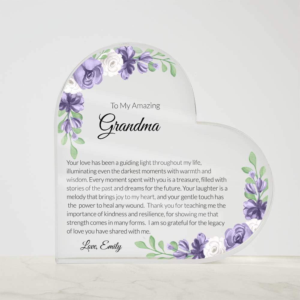Grandma Acrylic Heart Plaque