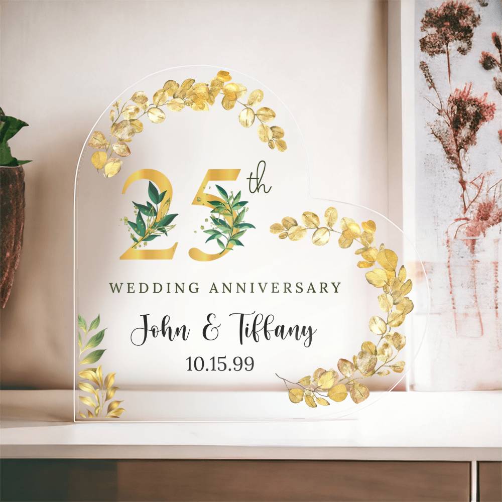 50th Anniversary Acrylic Heart Plaque