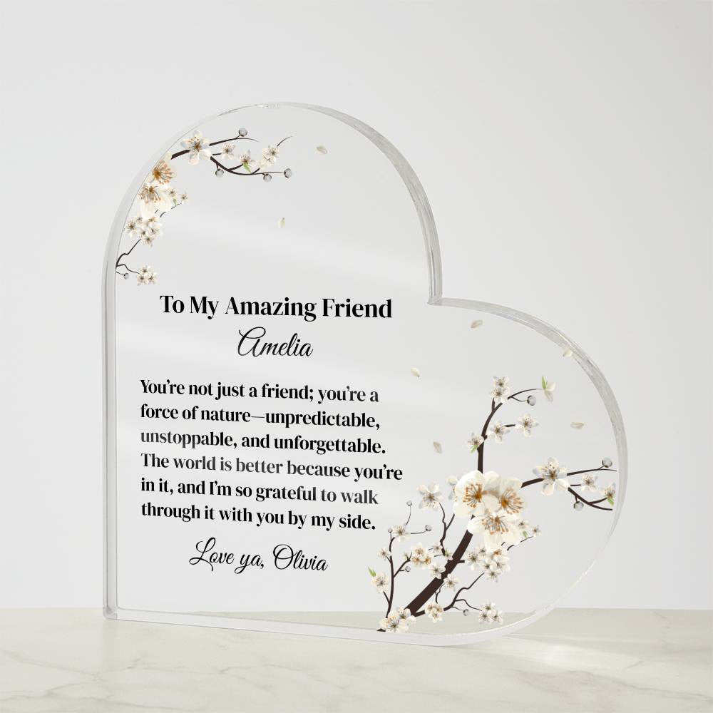 Best Friend Acrylic Heart Plaque