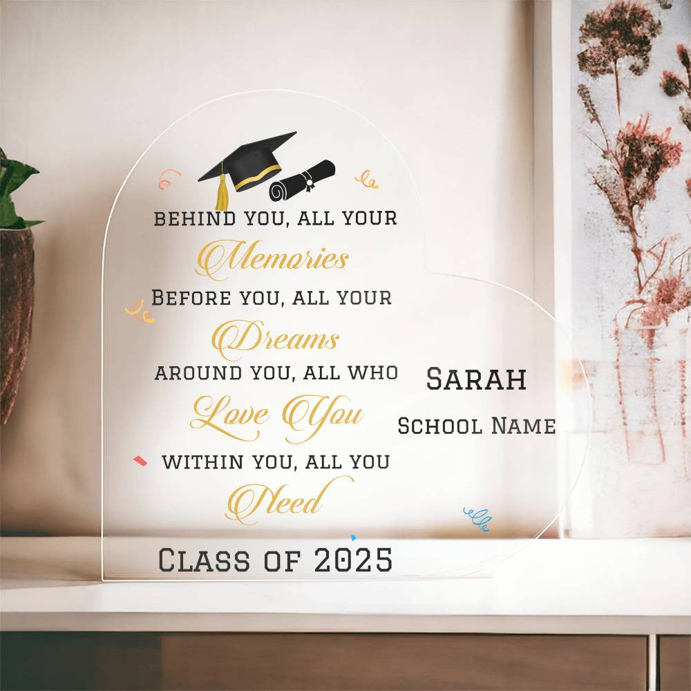 Class of 2024 Graduation Gift Acrylic Heart Plaque