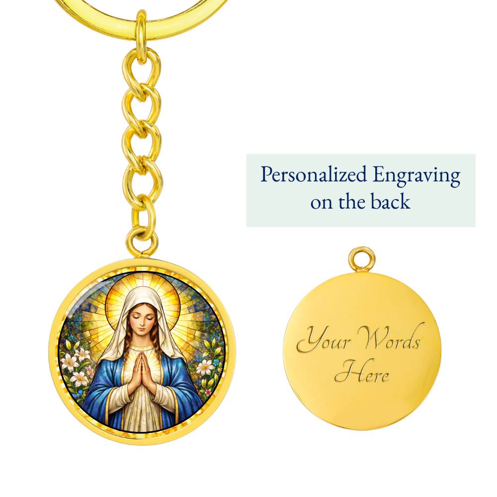 Mother Virgin Mary Personalized Engraved Necklace Bracelet or Keychain