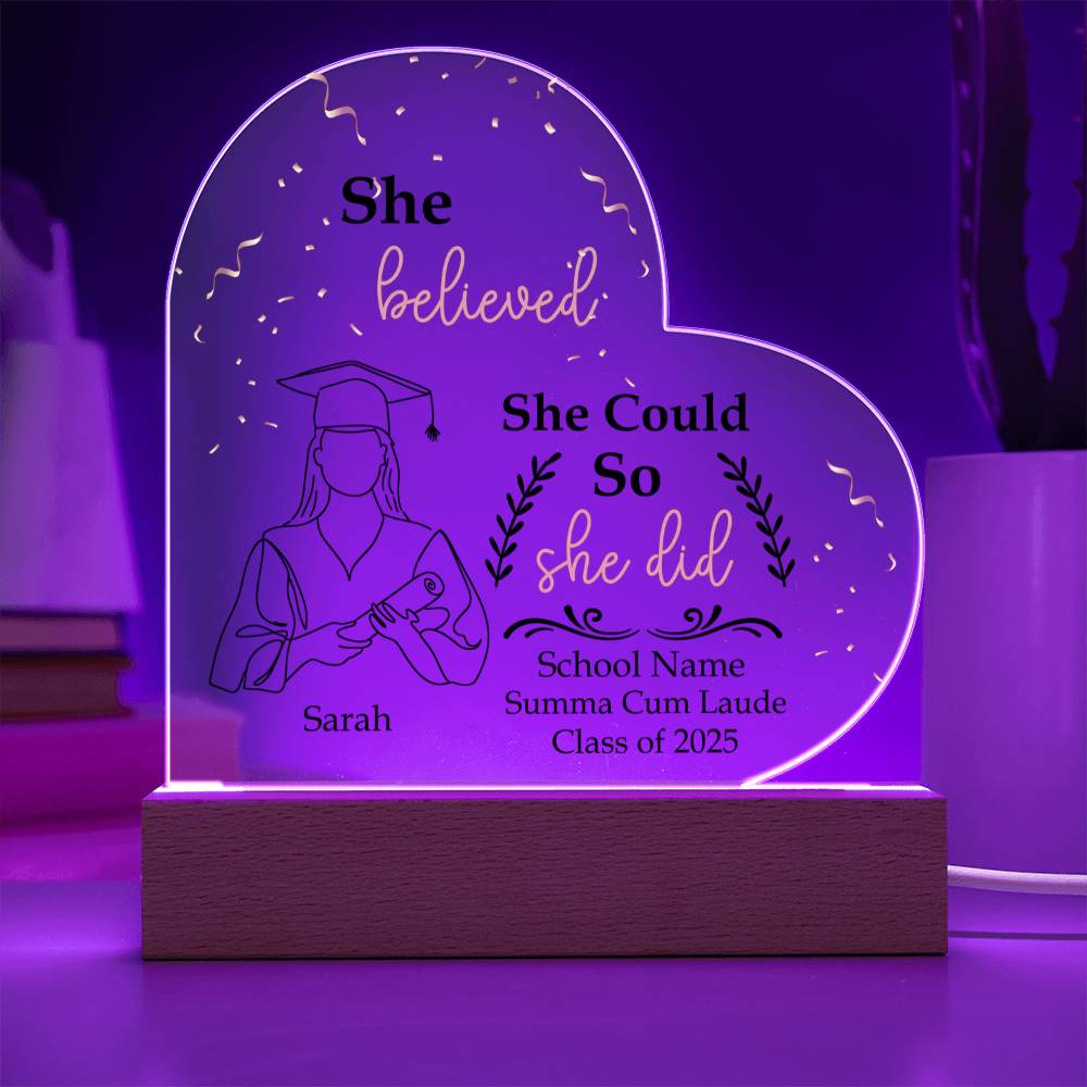 Personalized LED Graduation Plaque Gift for Graduate