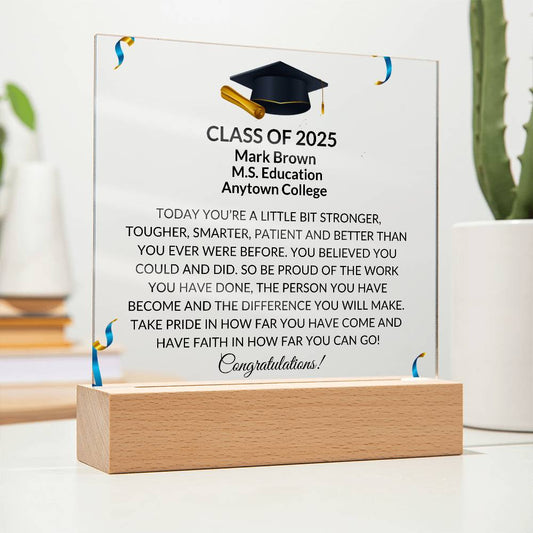 Class of 2025 Personalized Graduation Plaque Gift