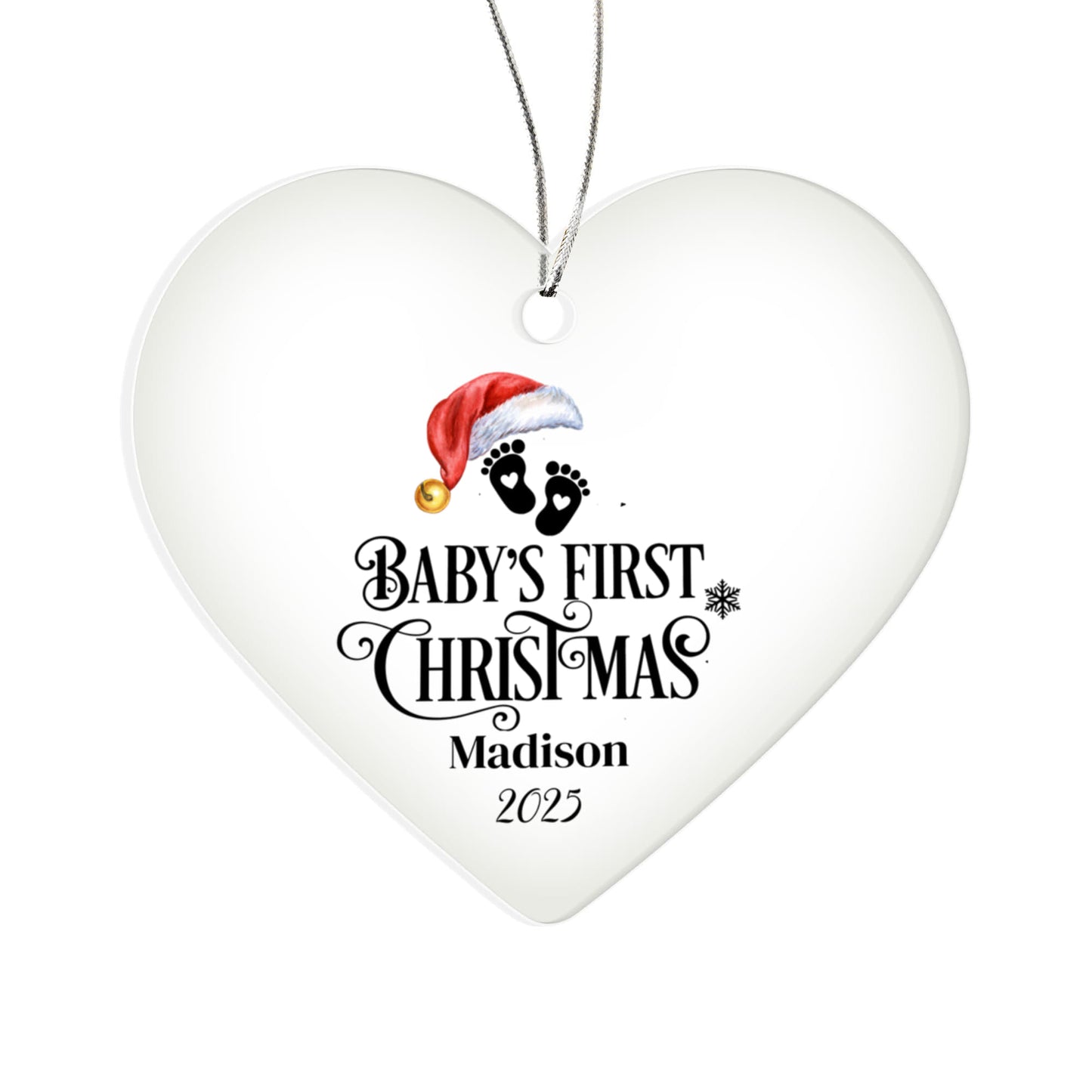Baby's First Christmas Acrylic Heart Ornament