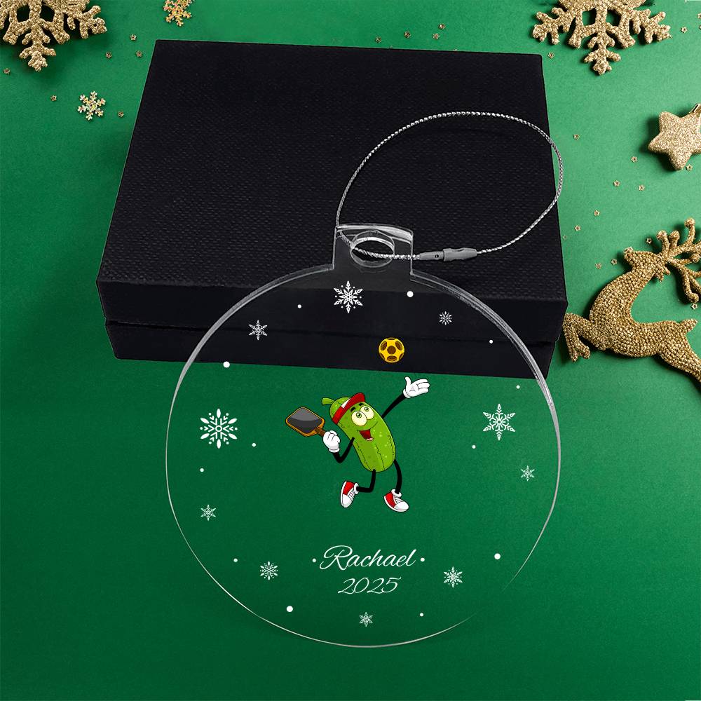 Fireball Pickleball Player Christmas ornament Pickleball Player Acrylic Christmas Ornament