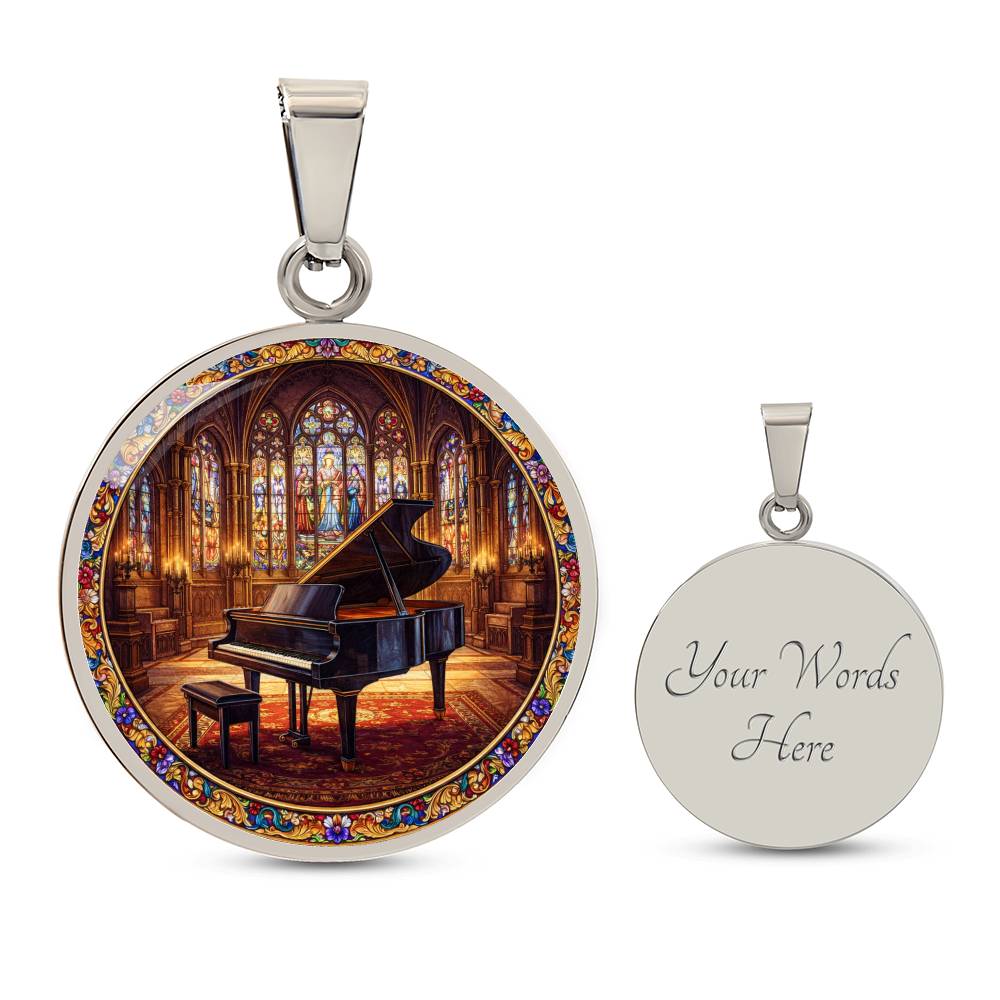 Grand Piano Necklace Pendant, Stained Glass Inspired Jewelry, Music Lover Gift, Elegant Piano Keychain, Unique Bracelet Charm, Gift for Pianists