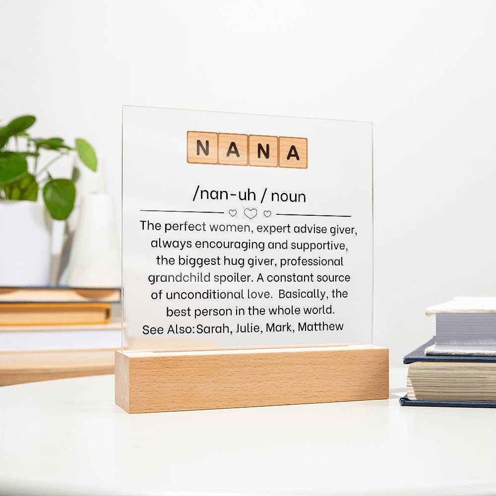 Custom Nana Acrylic Plaque Gift for Grandmother