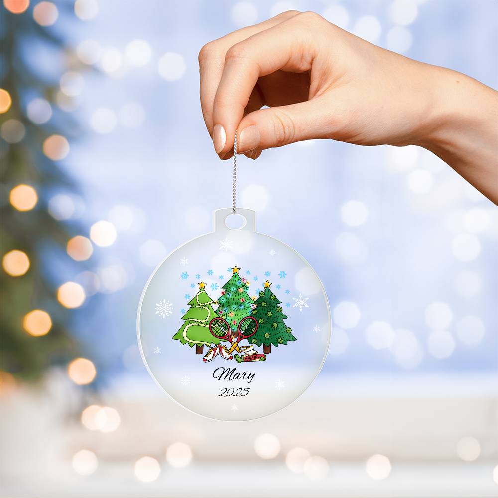 Tennis Christmas Tree Ornament Acrylic Ornament Plaque