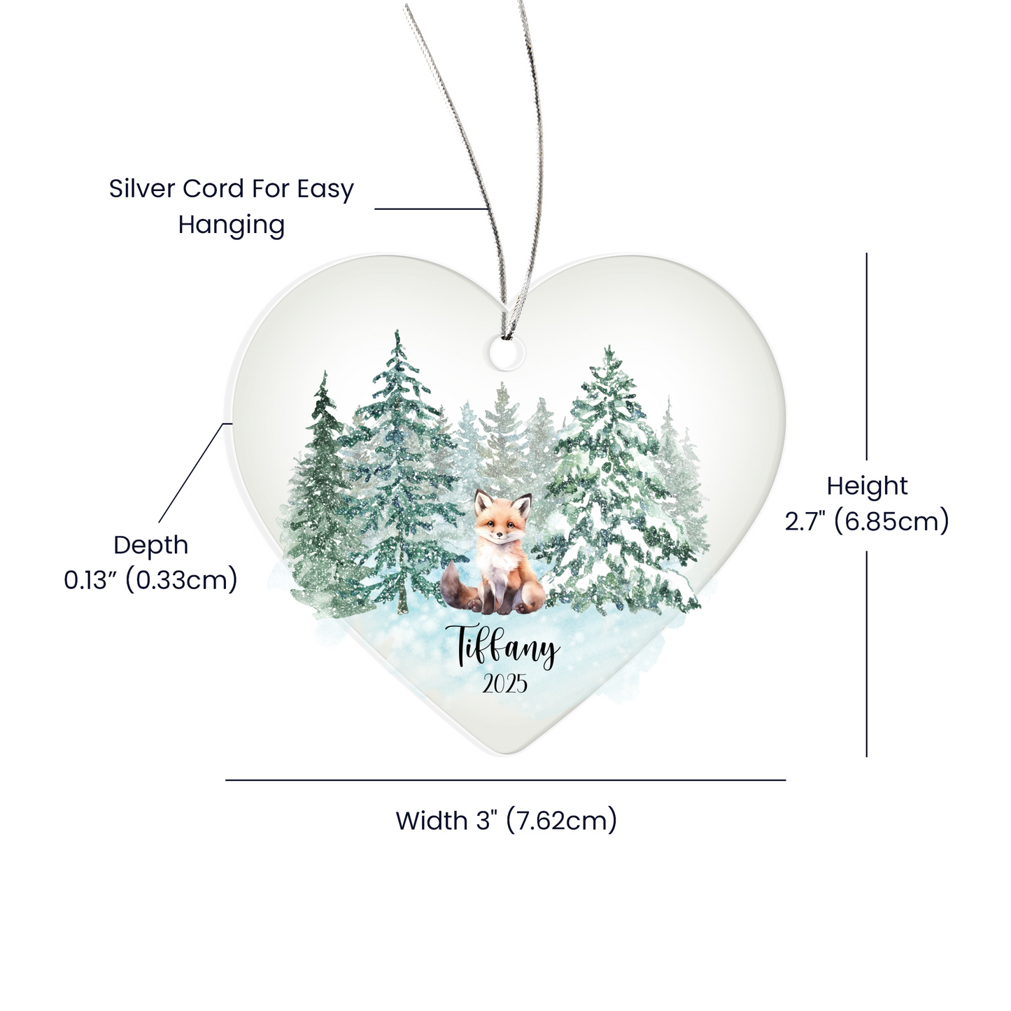 Woodland Animals Acrylic Heart Ornament