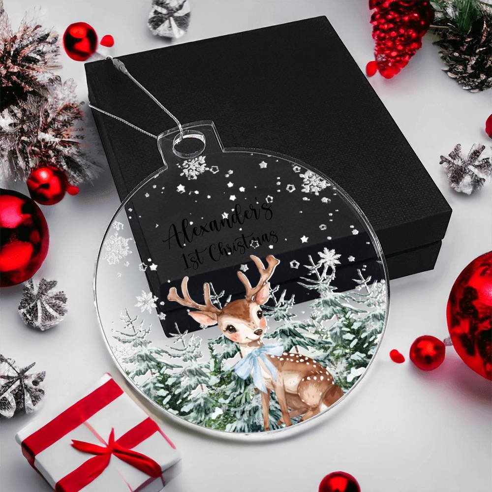 Baby's First Christmas Acrylic Ornament, Personalized Keepsake Gift, Newborn Holiday Decor, Custom Tree Decoration