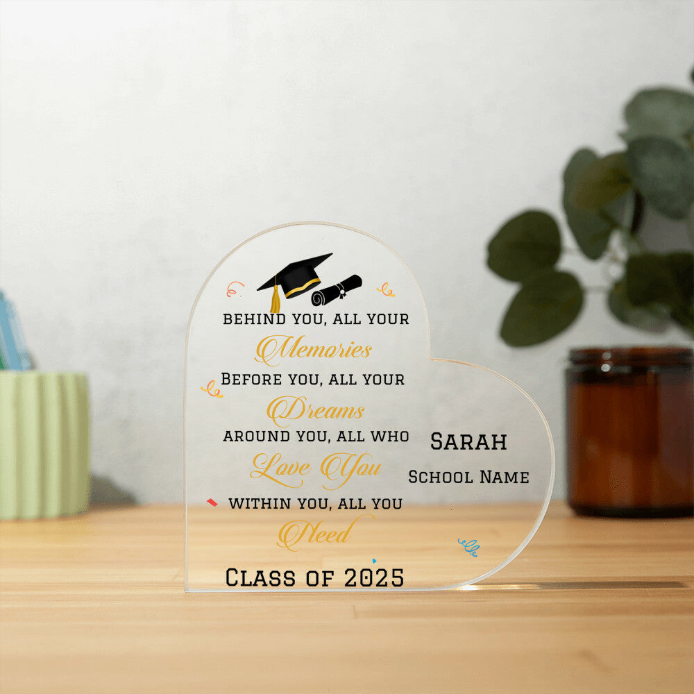 Class of 2024 Graduation Gift Acrylic Heart Plaque