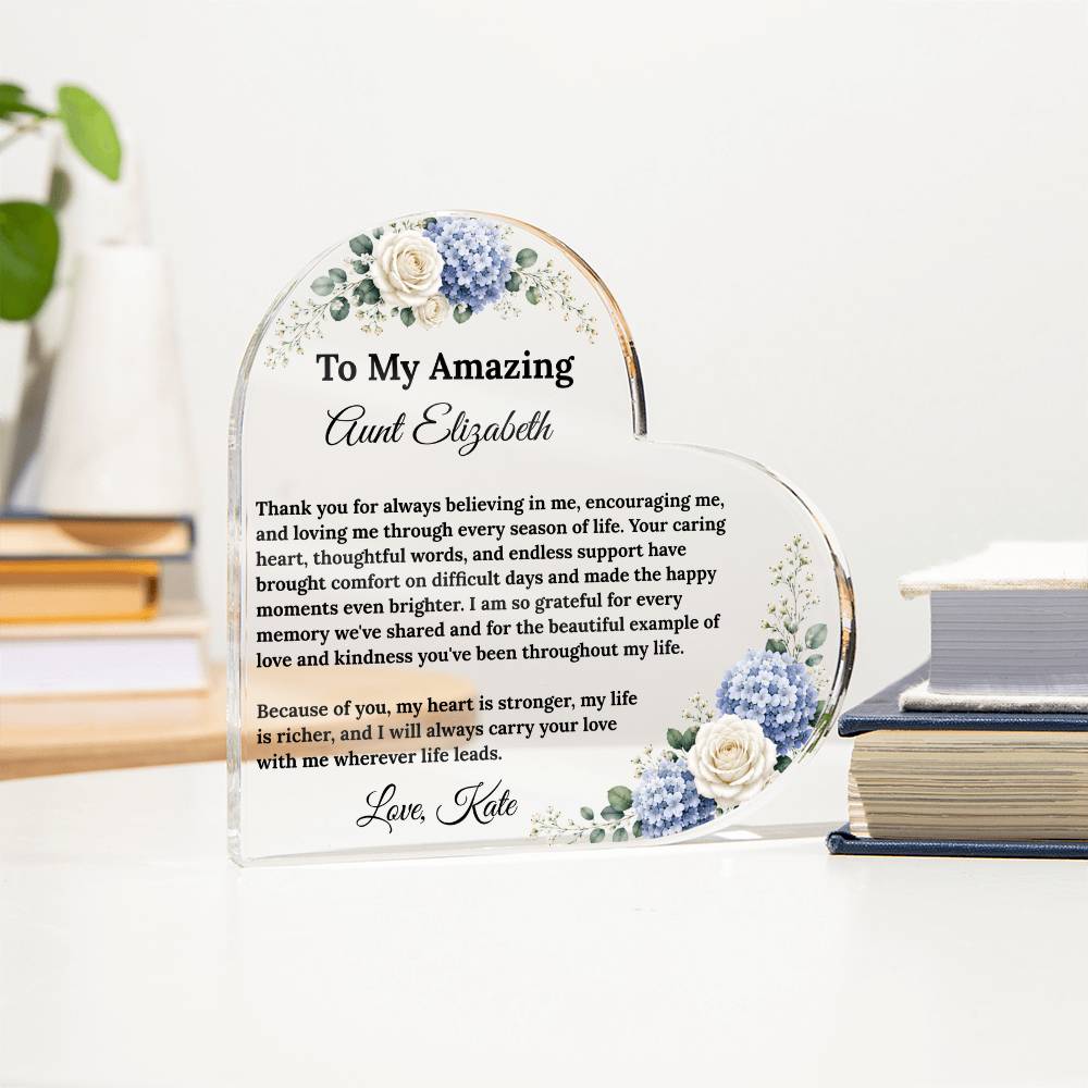 Aunt Heart Plaque Gift