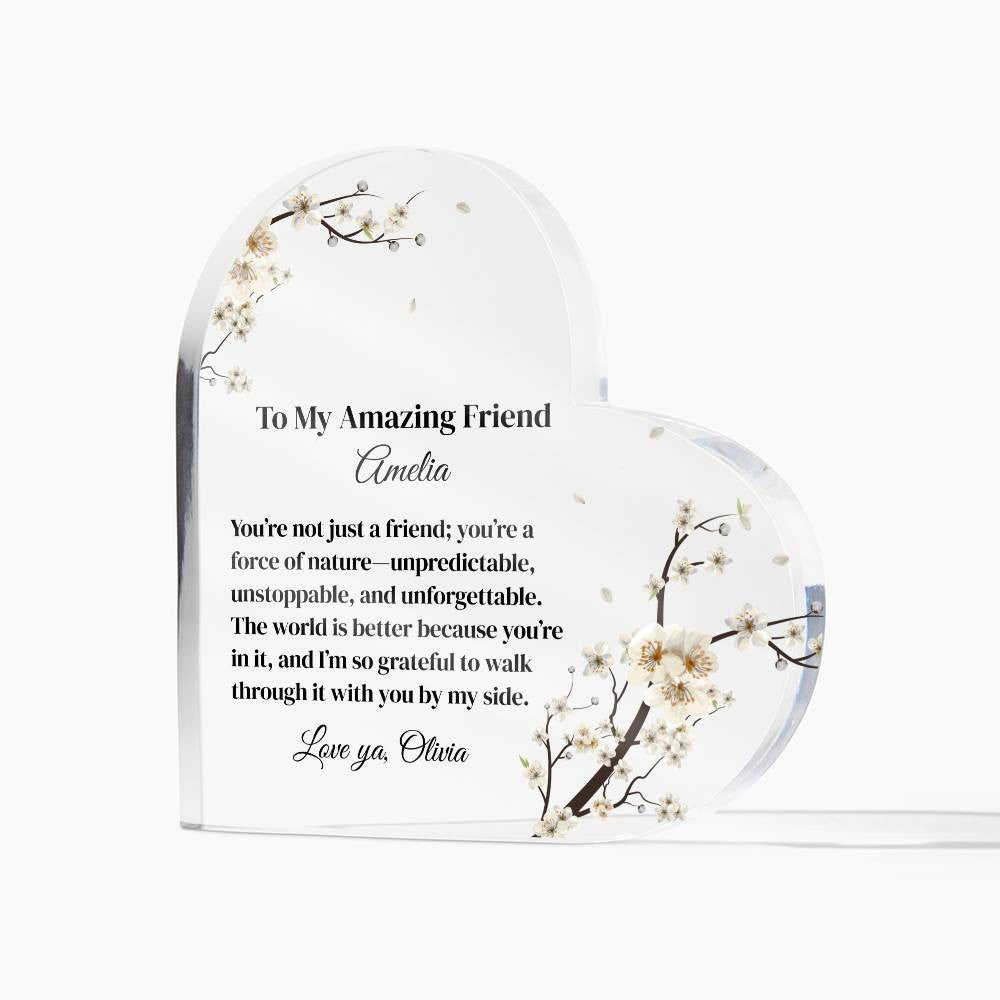 Best Friend Acrylic Heart Plaque