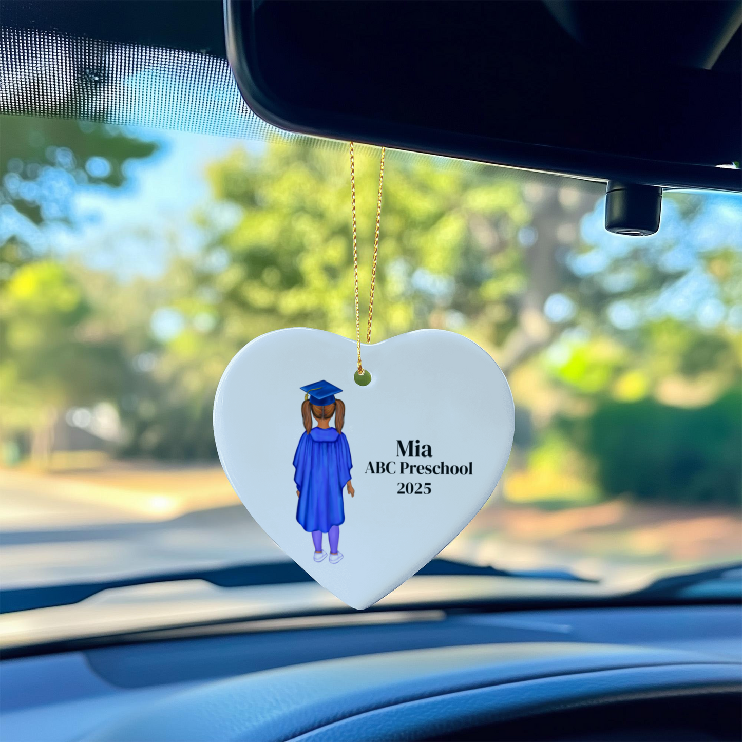 Preschool Graduation Ceramic Heart Ornament