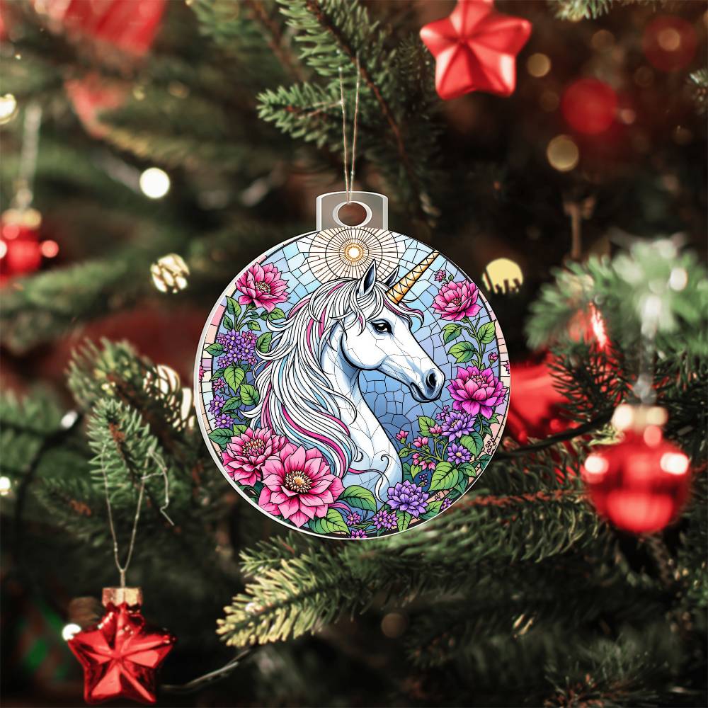 Unicorn Acrylic Christmas Ornament