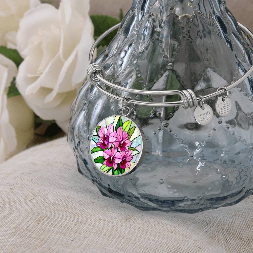 Orchid Flower Necklace, Floral Pendant Jewelry, Pink Orchid Pendant, Garden-inspired Gift, Botanical Necklace, Gift for Flower Lovers