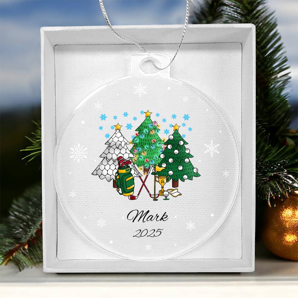 Golf Christmas Trees Acrylic Ornament Plaque