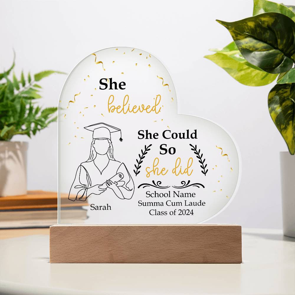 Personalized LED Graduation Plaque Gift for Graduate