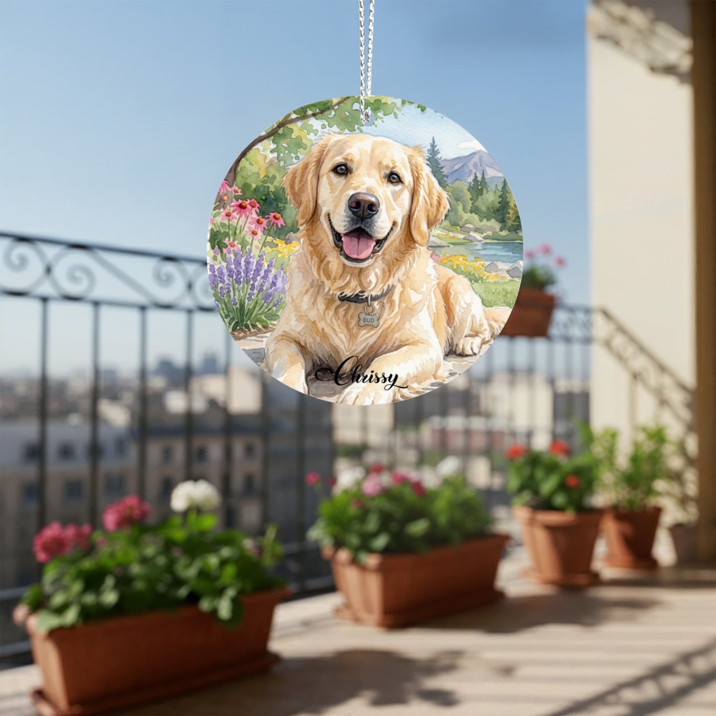 Watercolor Portrait Pet Photo Ornament