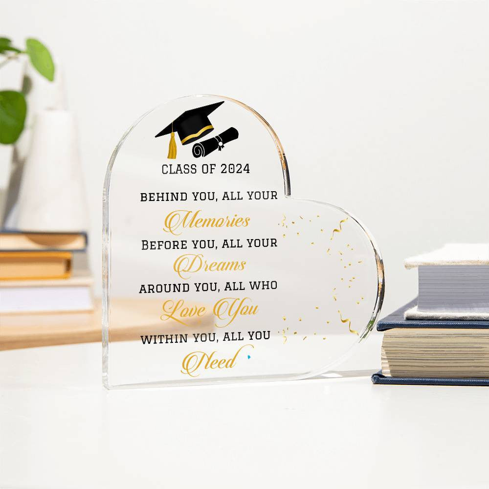 Class of 2024 Graduation Gift Acrylic Heart Plaque