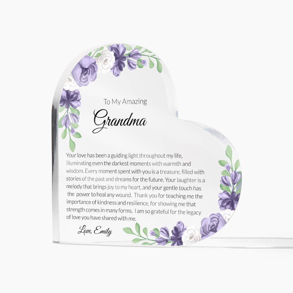 Grandma Acrylic Heart Plaque