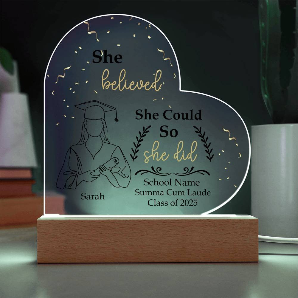 Personalized LED Graduation Plaque Gift for Graduate